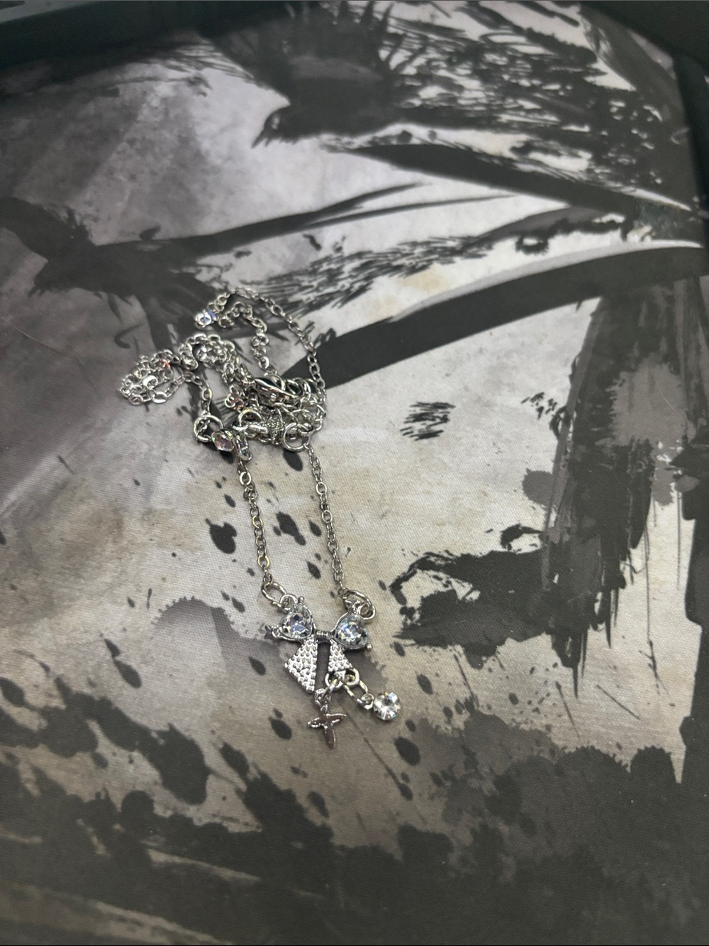 Sterling Silver Clear Crystal Pendant Necklace - Women Jewelry
